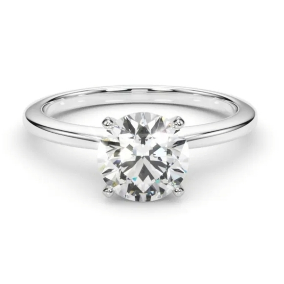 Diamond solitaire engagement ring 2 carat Sterling Silver - Picture 1 of 7